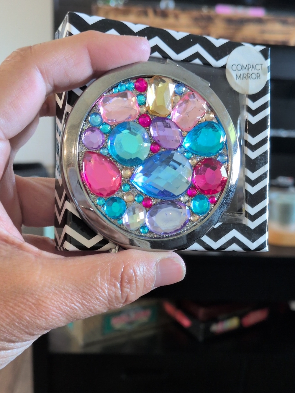 Bejeweled Multicolor Compact Mirror - Women Accessories Phone Cases
